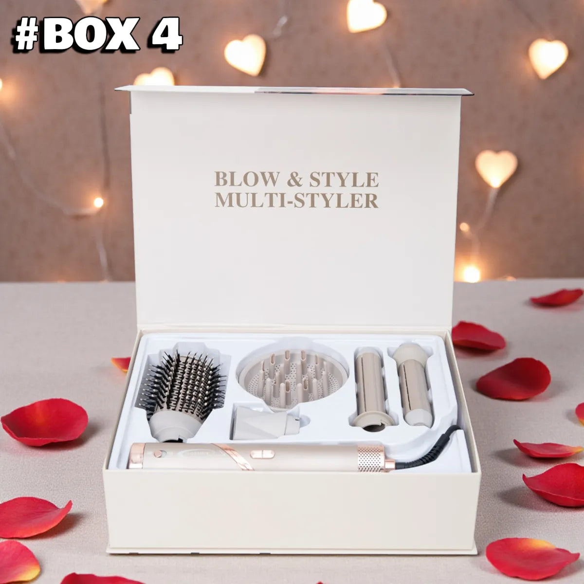Box 4 : Coffret Brosse soufflante 6en1 Florence HK455 - 1000 Watts