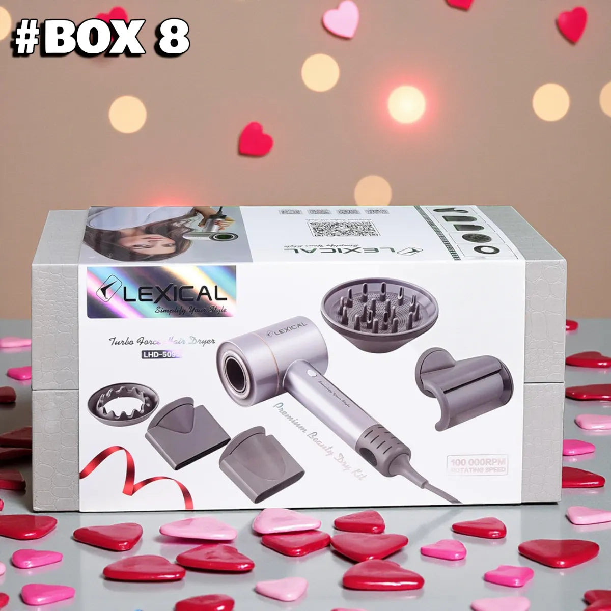 Box 8 : Séche Cheveux 5 en1 1800W Lexical - LHD-5095 - 100000 RPM
