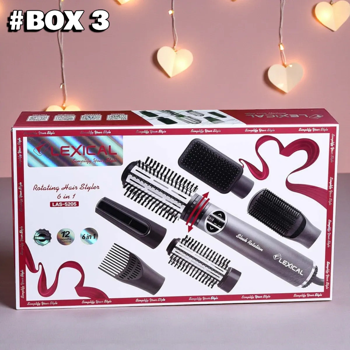 Box 3 : Brosse soufflante 6en1 Lexical LAS-5205 - 1000 Watts