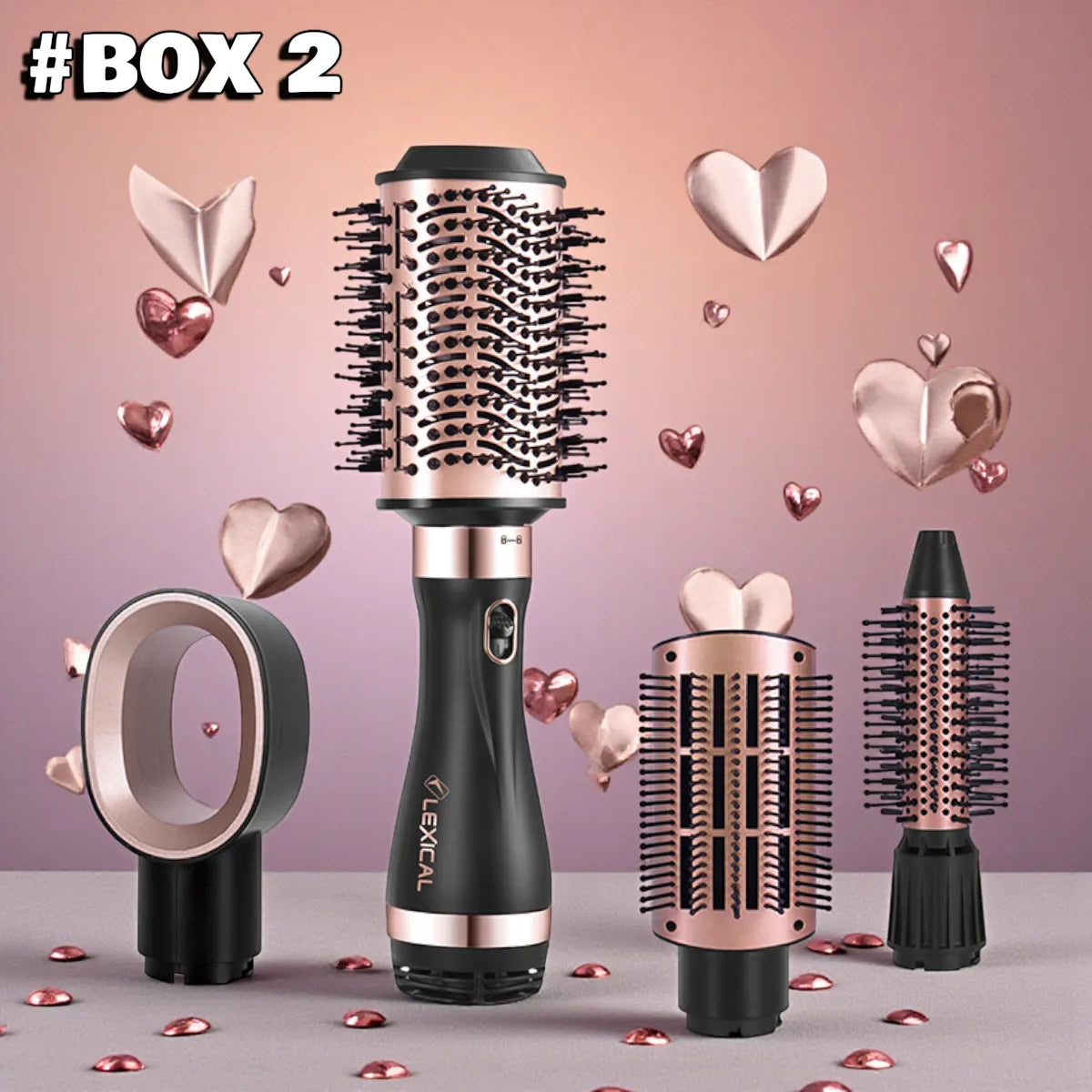 Box 2 : Brosse soufflante 4 en 1 Lexical LAS-5204 – Séchage, Lissage, Boucles & Volume